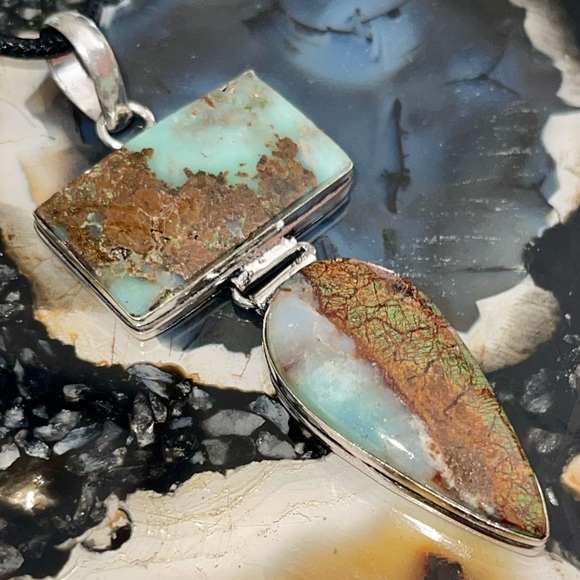 Yellow Green Chrysoprase Pendant 3” - Picture 4 of 13